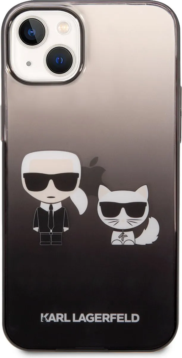 Karl Lagerfeld Premium Back Cover iPhone 14 Plus - Transparant/Zwart