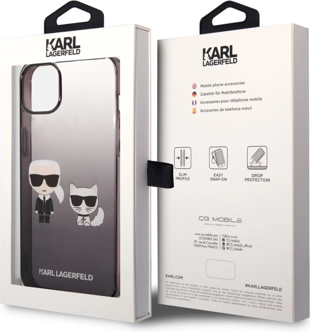 Karl Lagerfeld Premium Back Cover iPhone 14 Plus - Transparant/Zwart - afbeelding 6 van 6