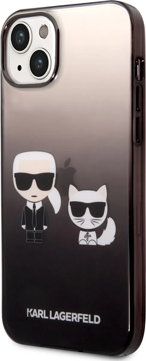Karl Lagerfeld Premium Back Cover iPhone 14 Plus - Transparant/Zwart
