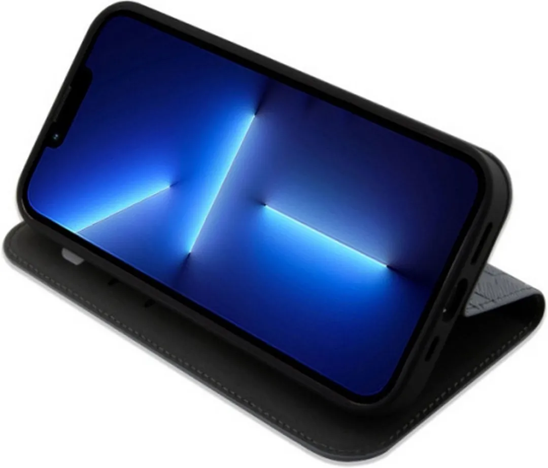 Karl Lagerfeld Saffiano Monogram Book Case - iPhone 14 Pro Grijs