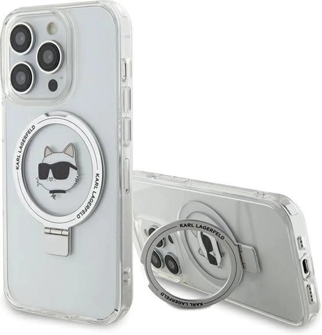Karl Lagerfeld Choupette MagSafe Hoesje iPhone 15 Pro Max - Wit