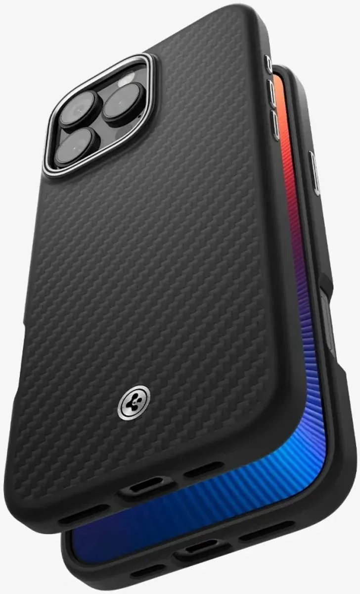 Spigen Enzo Aramid ACS06901 Hoesje - iPhone 16 Pro Max - Zwart Zilver