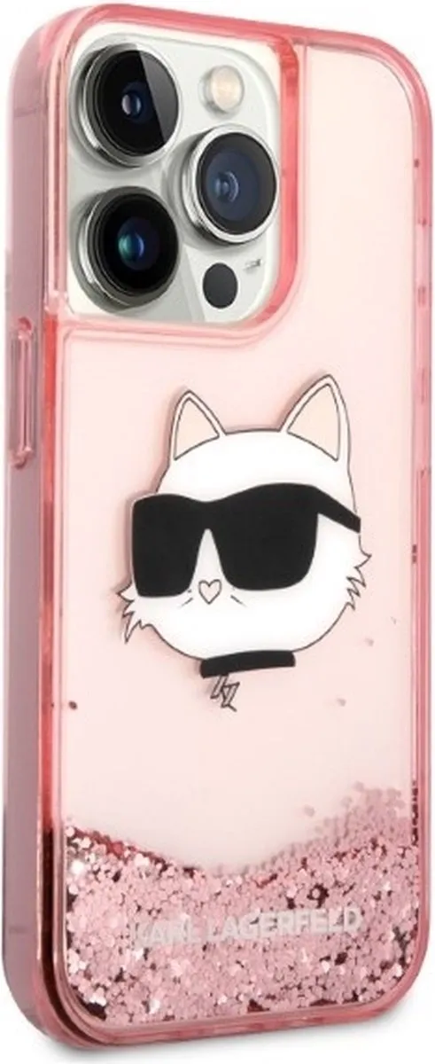 Karl Lagerfeld KLHCP14LLNCHCP iPhone 14 Pro Hoesje - Roze