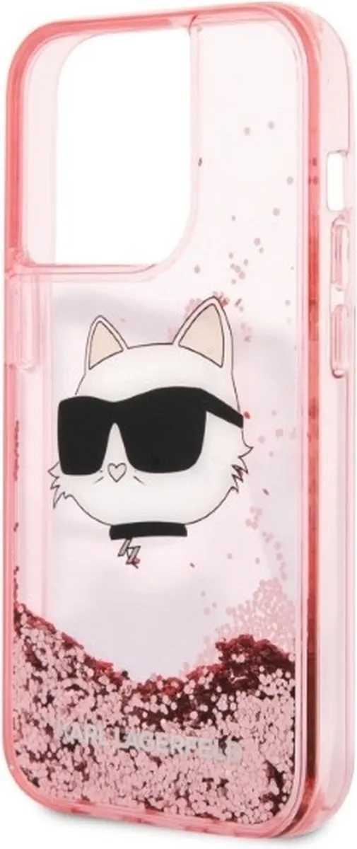 Karl Lagerfeld KLHCP14LLNCHCP iPhone 14 Pro Hoesje - Roze