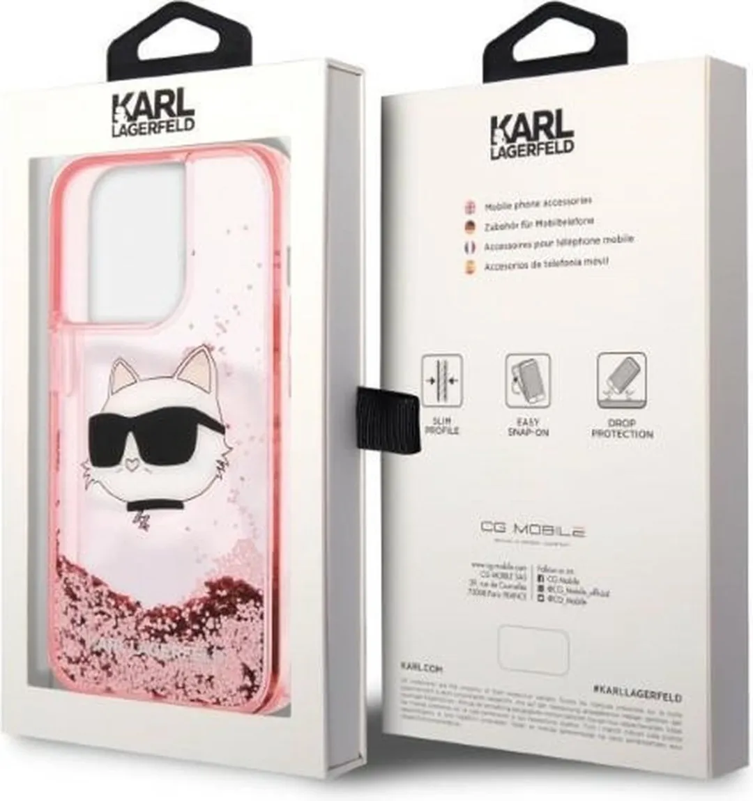 Karl Lagerfeld KLHCP14LLNCHCP iPhone 14 Pro Hoesje - Roze