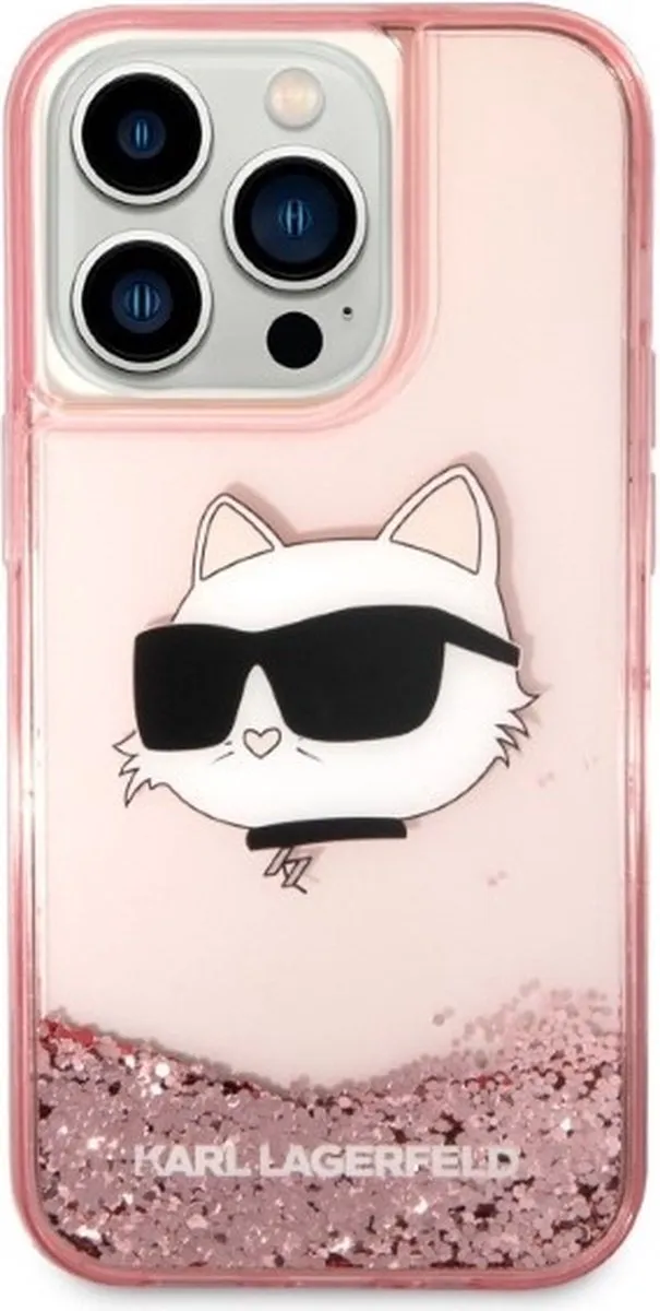 Karl Lagerfeld KLHCP14LLNCHCP iPhone 14 Pro Hoesje - Roze - afbeelding 6 van 6