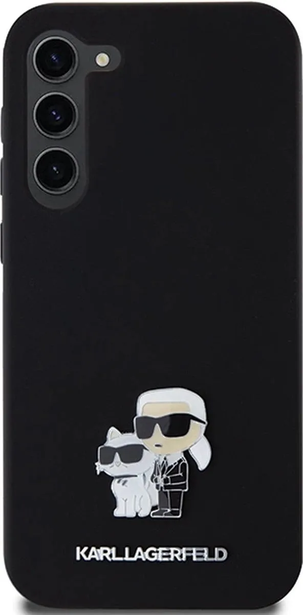 Karl Lagerfeld Siliconen Karl&Choupette Pinhoesje - Samsung Galaxy S24+ - Zwart