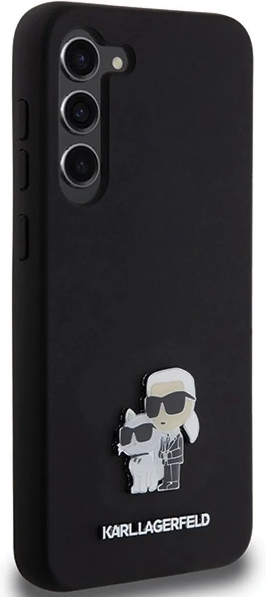 Karl Lagerfeld Siliconen Karl&Choupette Pinhoesje - Samsung Galaxy S24+ - Zwart