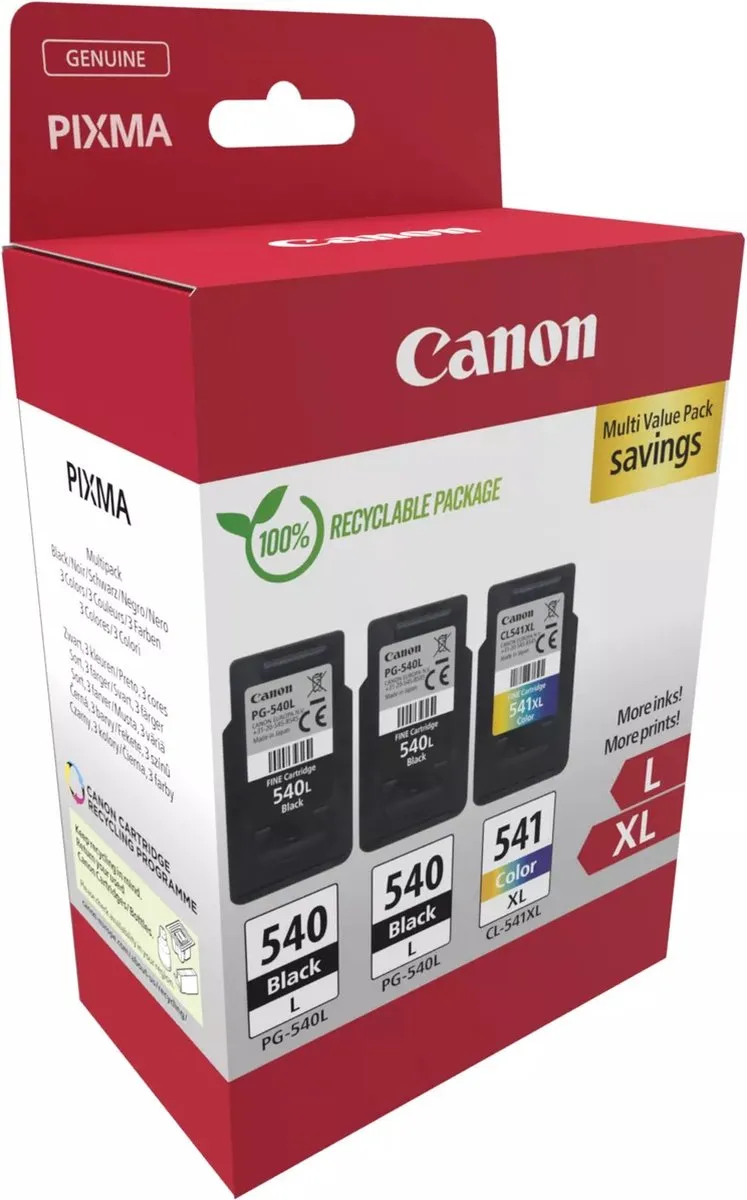 Canon PG-540L/CL-541XL Multipack Inktcartridges - 20 Stuks
