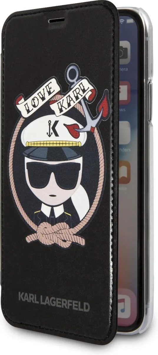 Karl Lagerfeld iPhone X/Xs Hoesje S203-11 - Zwart