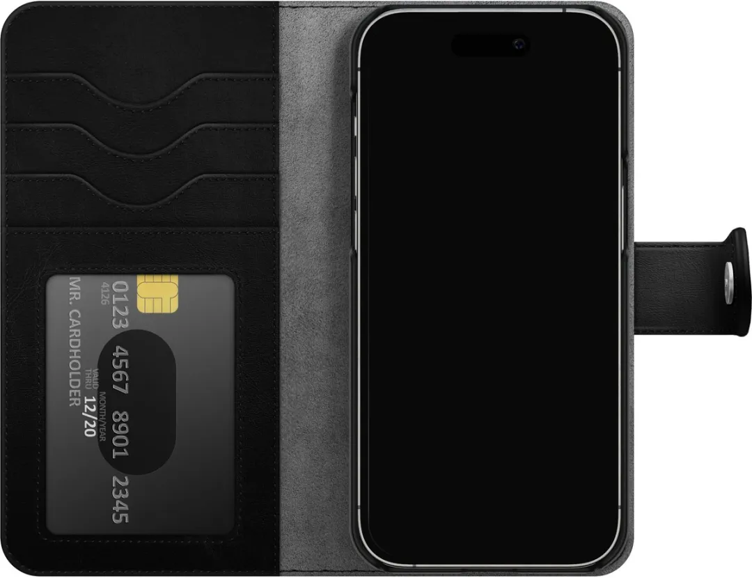 iDeal of Sweden Magnet Wallet+ Bookcase iPhone 15 - 6 Pasjes - Zwart