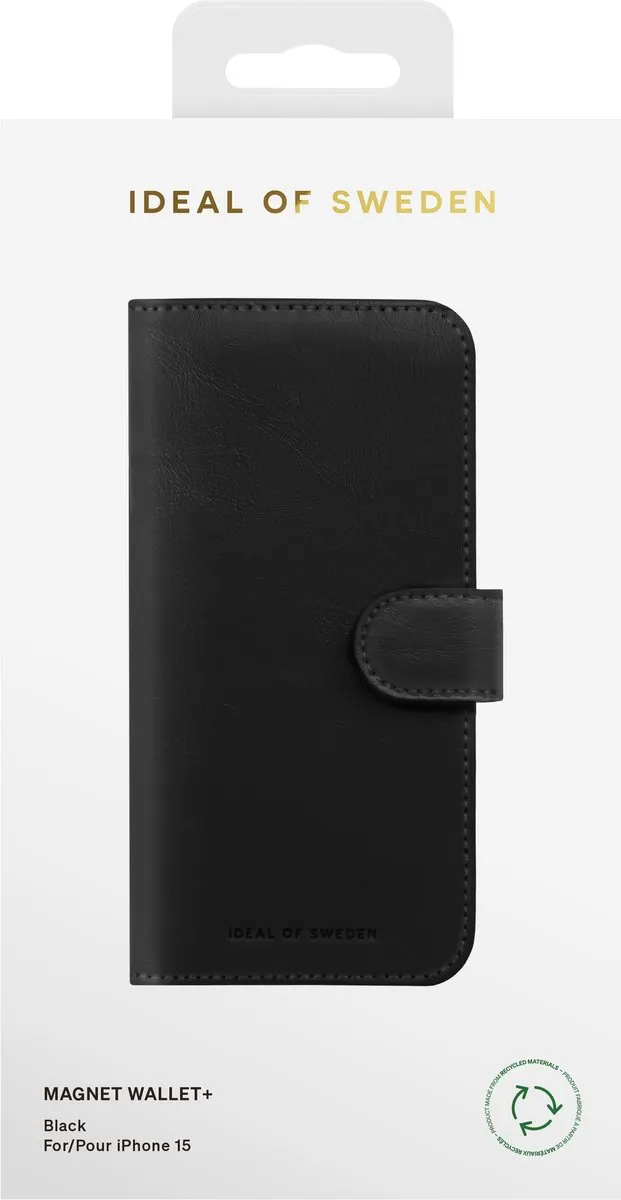 iDeal of Sweden Magnet Wallet+ Bookcase iPhone 15 - 6 Pasjes - Zwart