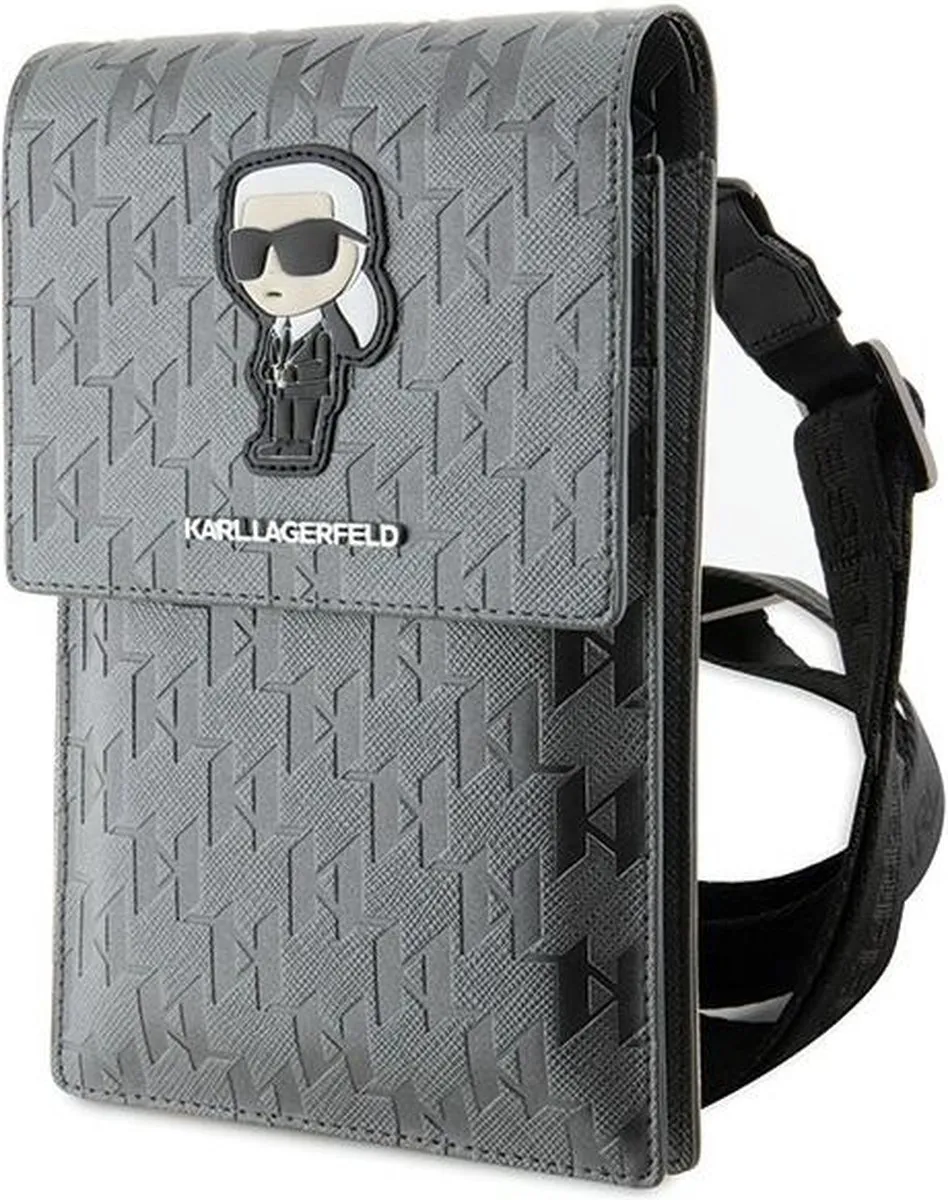 Karl Lagerfeld KLWBSAKHPKG Koffer - Zilver Saffiano - afbeelding 6 van 6