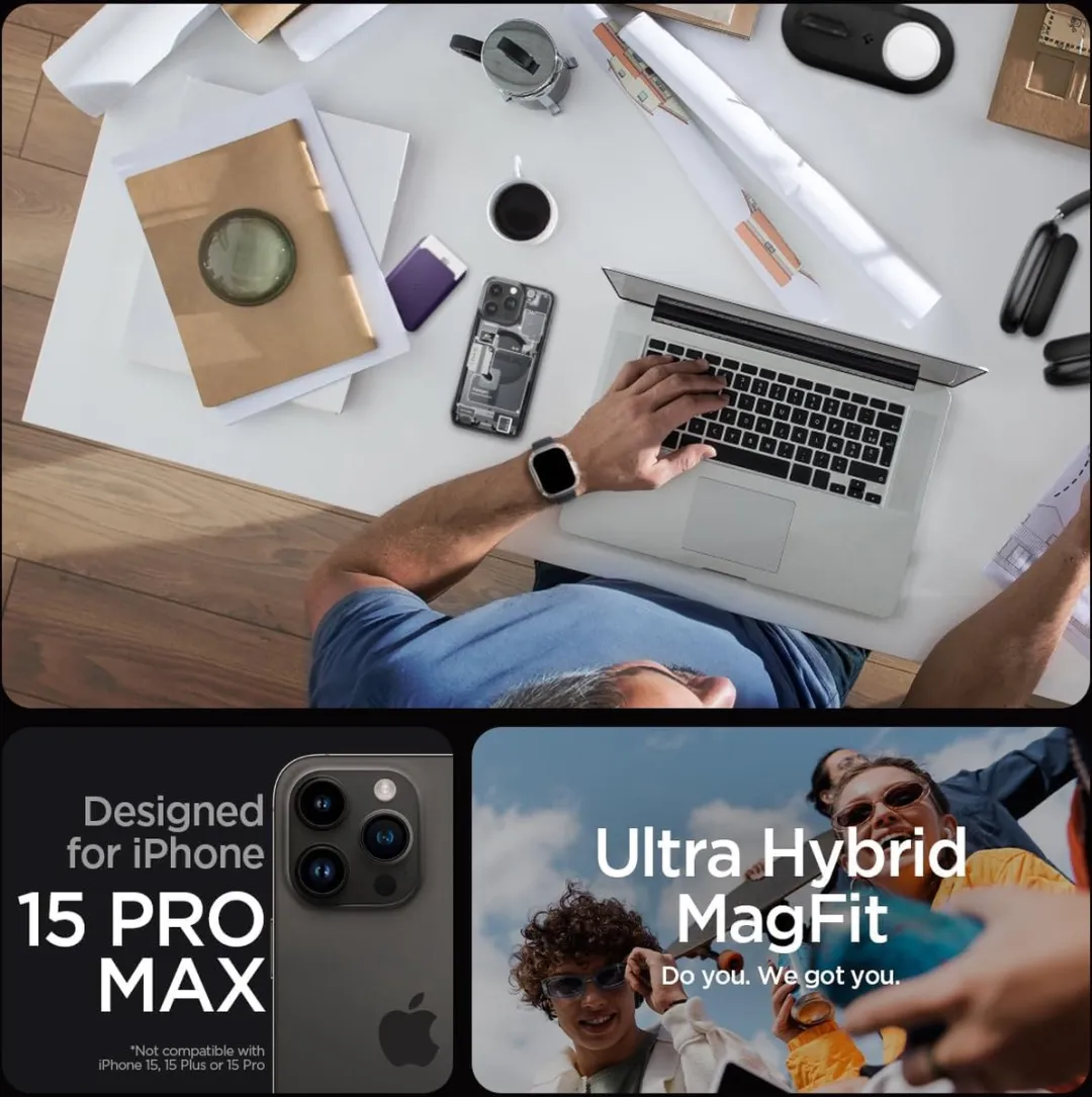 Spigen Mag Zero one Hoesje iPhone 15 Pro Max - Zwart