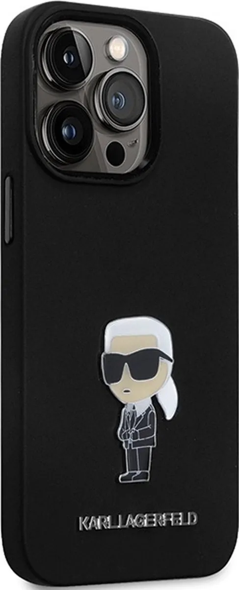 Karl Lagerfeld KLHCP14LSMHKNPK Hoesje iPhone 14 Pro - Zwart