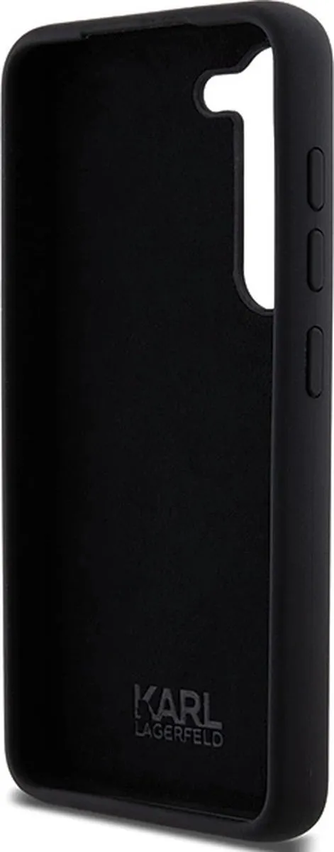 Karl Lagerfeld Siliconen Ikonik Metal Pin Hoesje - Samsung Galaxy S23 - Zwart