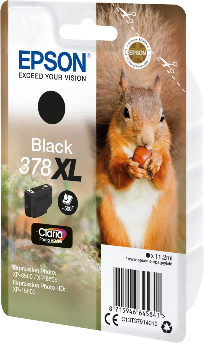 Epson 378XL C13T37914010 Zwart Inktcartridge - 11,2ml