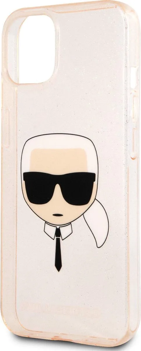 Karl Lagerfeld iPhone 13 Mini Glitter Hoesje - Goud - afbeelding 6 van 6