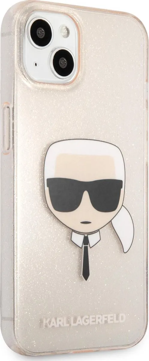 Karl Lagerfeld iPhone 13 Mini Glitter Hoesje - Goud