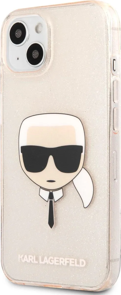Karl Lagerfeld iPhone 13 Mini Glitter Hoesje - Goud