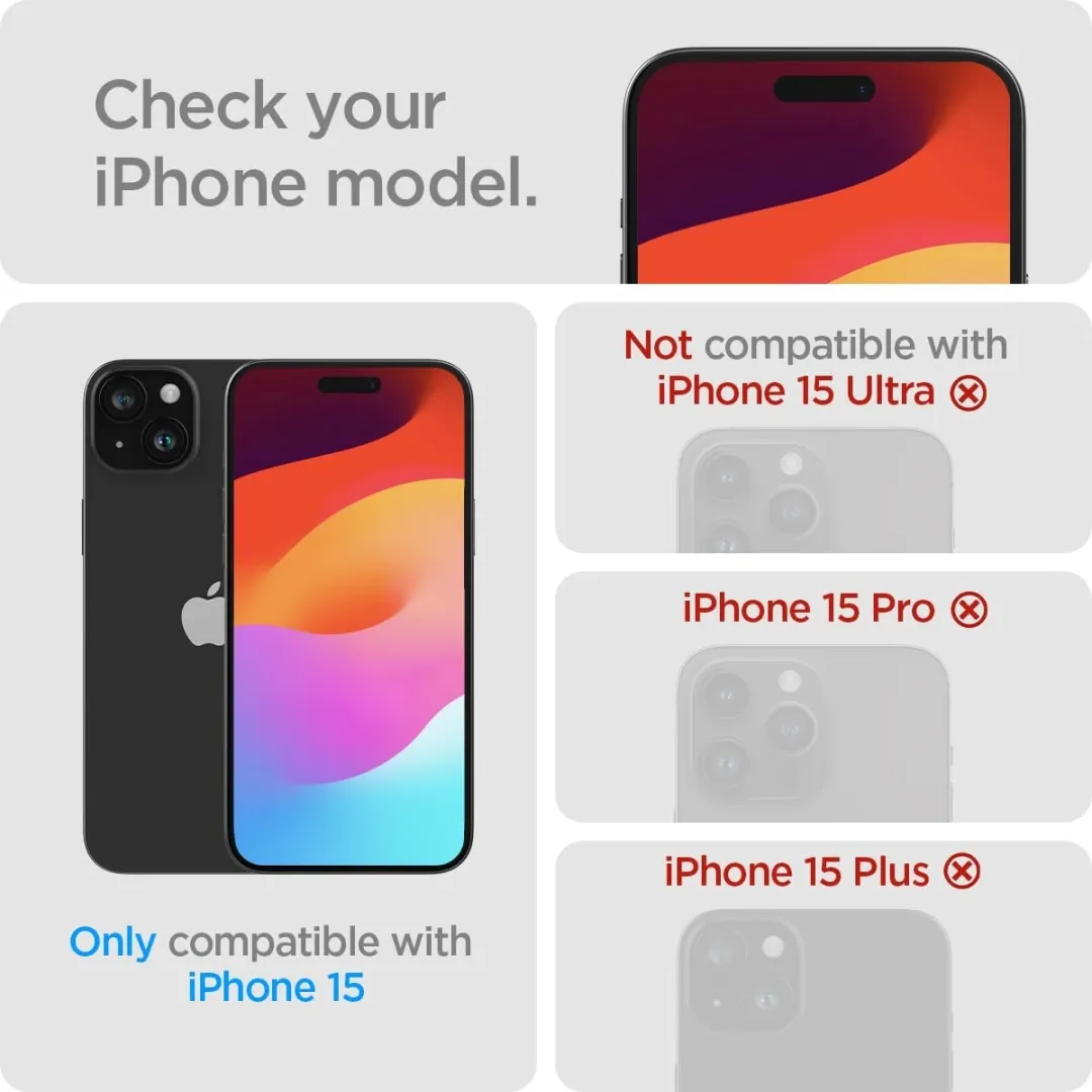 Spigen Glas.tR EZ Fit iPhone 15 Screenprotector - 2 Stuks