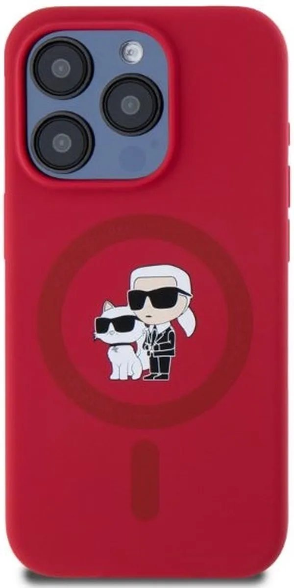 Karl Lagerfeld KLHMP15LSCMKCRHR iPhone 15 Pro Hoesje - Rood