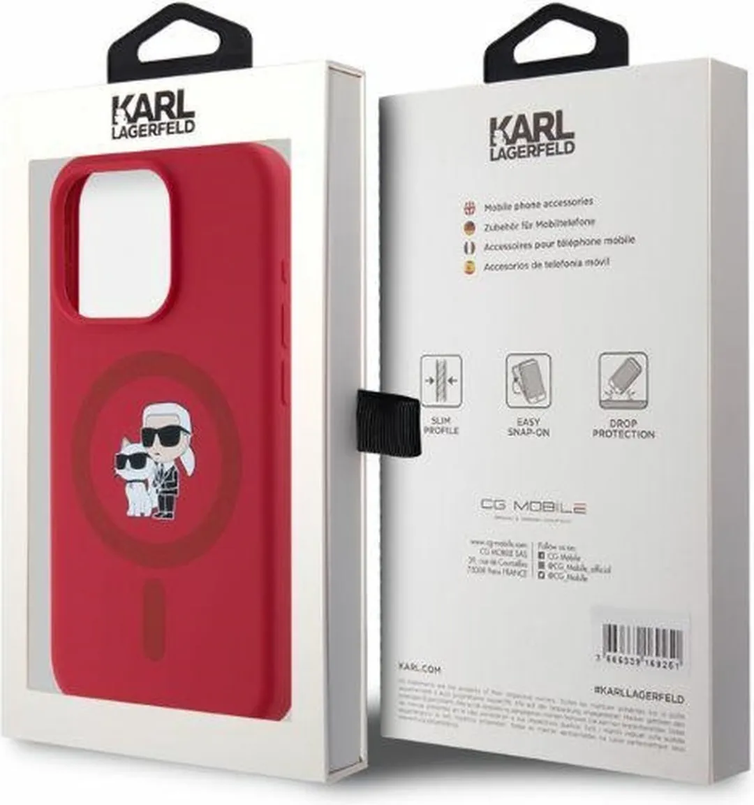 Karl Lagerfeld KLHMP15LSCMKCRHR iPhone 15 Pro Hoesje - Rood