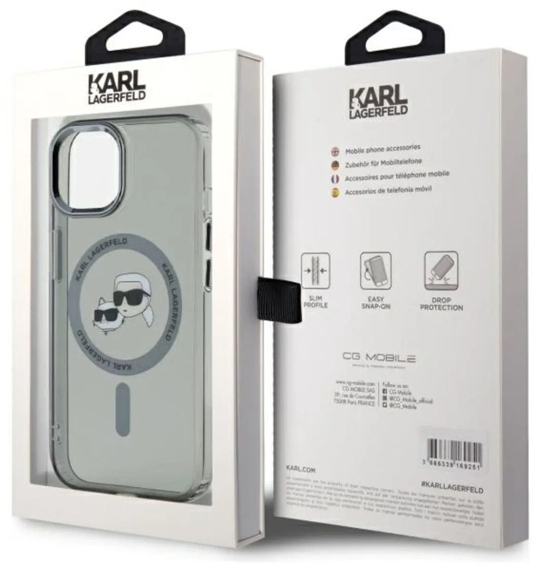 Karl Lagerfeld Hardcase Hoesje iPhone 15 6.1 - Magsafe - Transparent