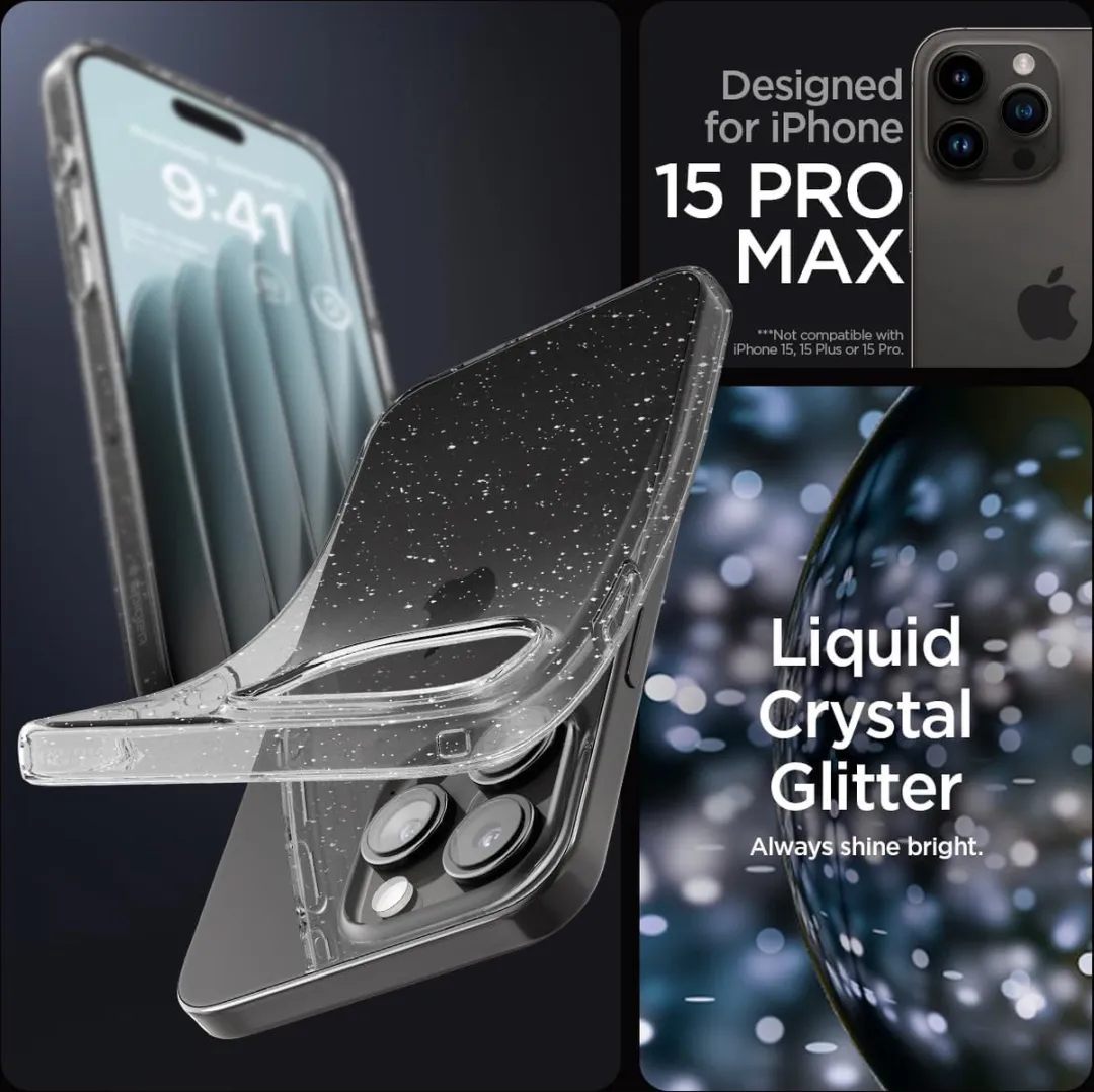Spigen Back Cover Liquid Crystal Glitter iPhone 15 Pro Max - Transparant