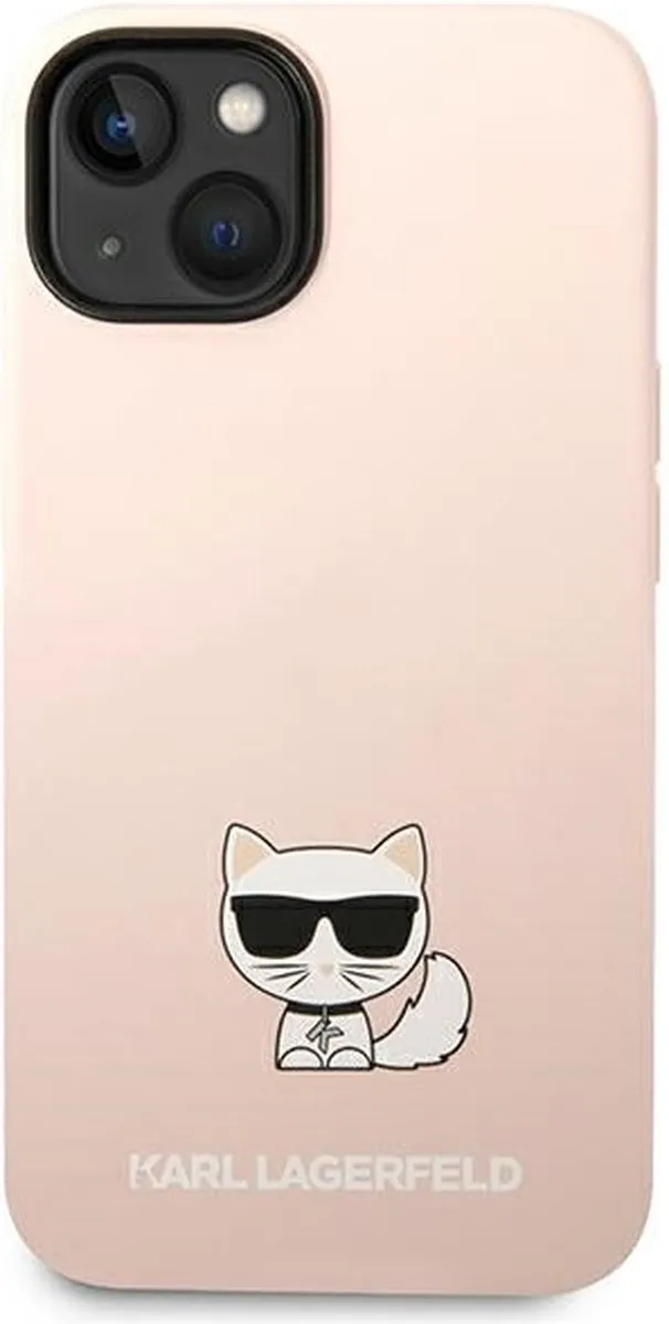 Karl Lagerfeld Choupette Siliconen Hoesje iPhone 14 Plus - Roze