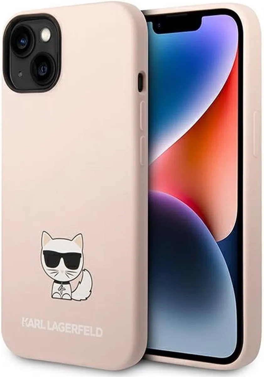 Karl Lagerfeld Choupette Siliconen Hoesje iPhone 14 Plus - Roze