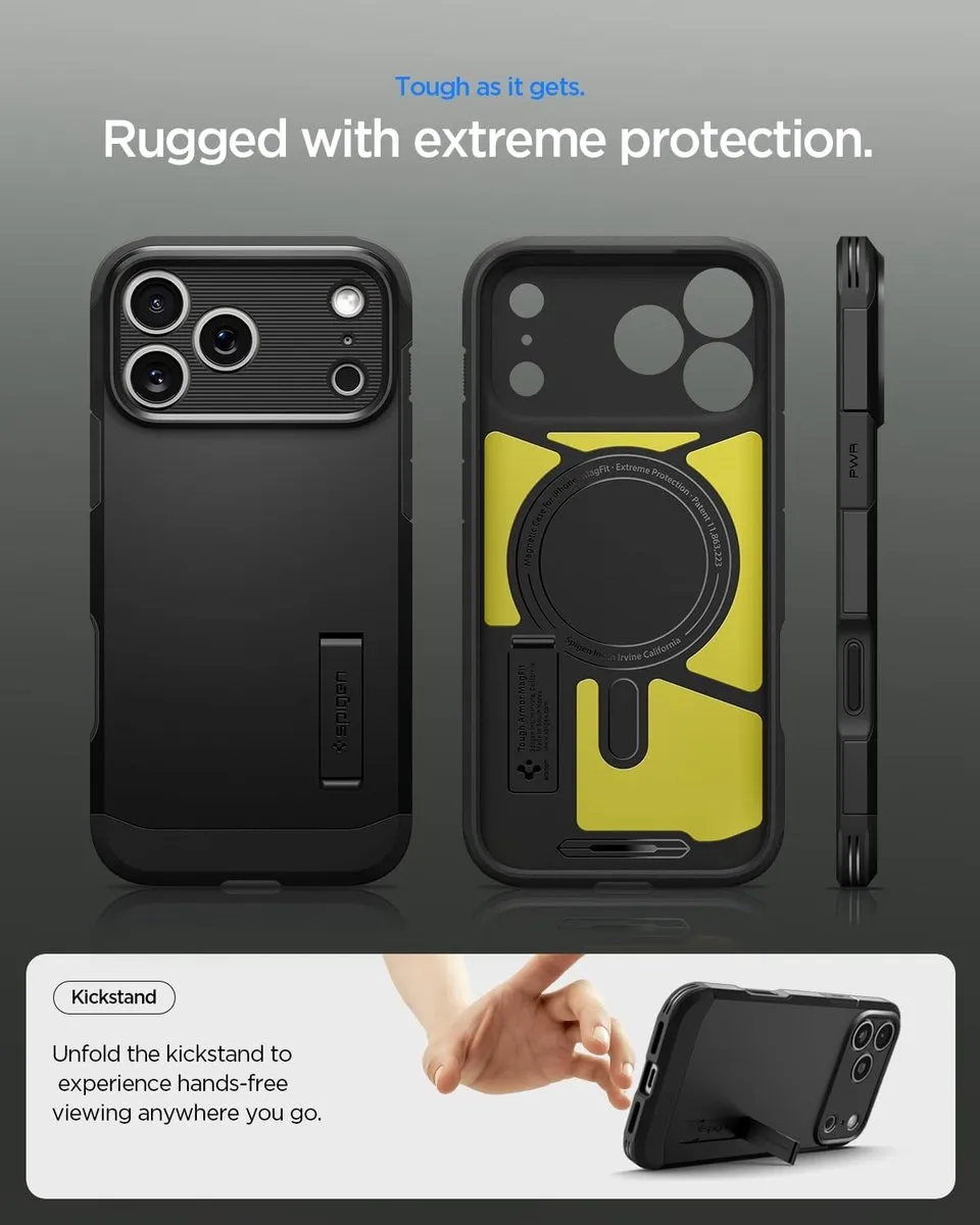 Spigen Tough Armor ACS06802 Hoesje - iPhone 17 Pro Max - Zwart