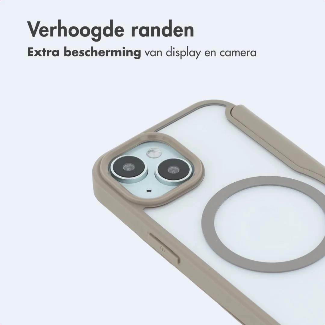Imoshion iPhone 15 Hoesje Beige - MagSafe Bookcase - 2 Pasjes - afbeelding 6 van 6
