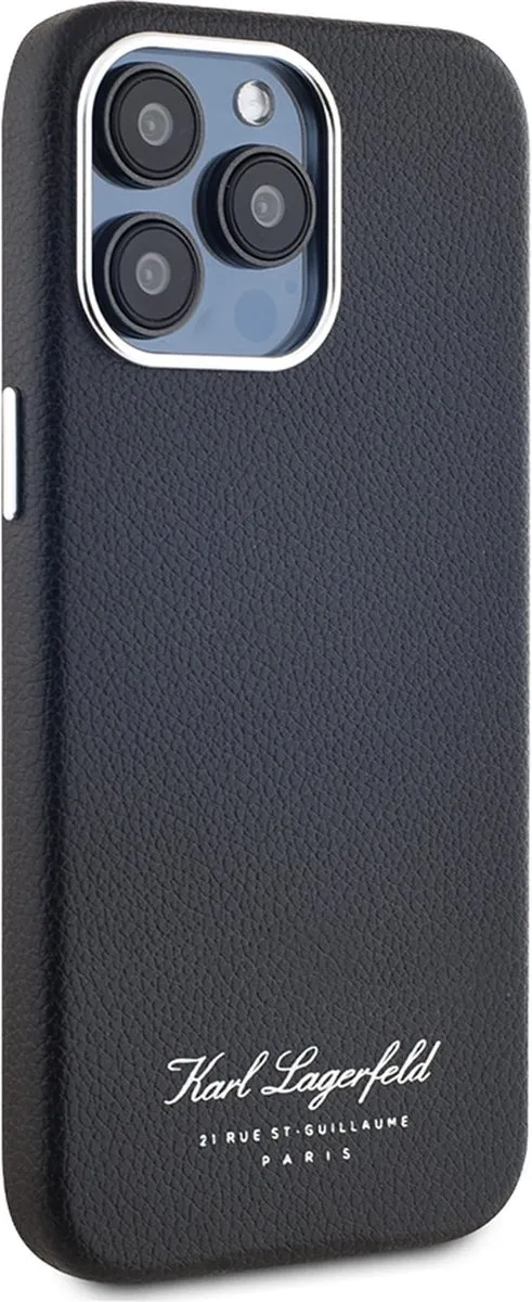 Karl Lagerfeld Backcase Hoesje iPhone 15 Pro - Effen Zwart