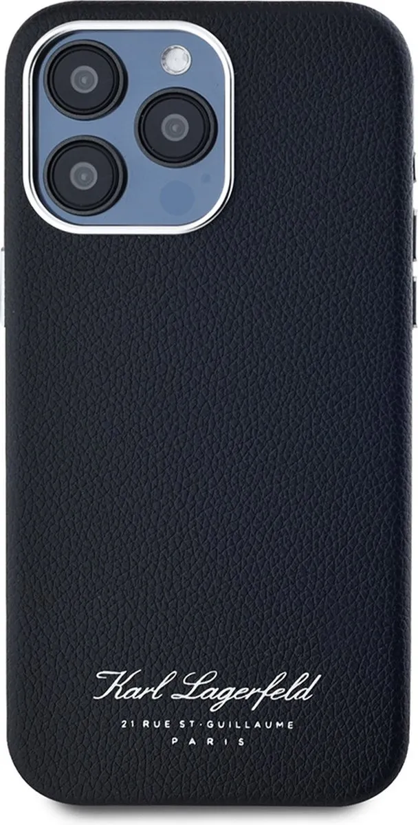 Karl Lagerfeld Backcase Hoesje iPhone 15 Pro - Effen Zwart