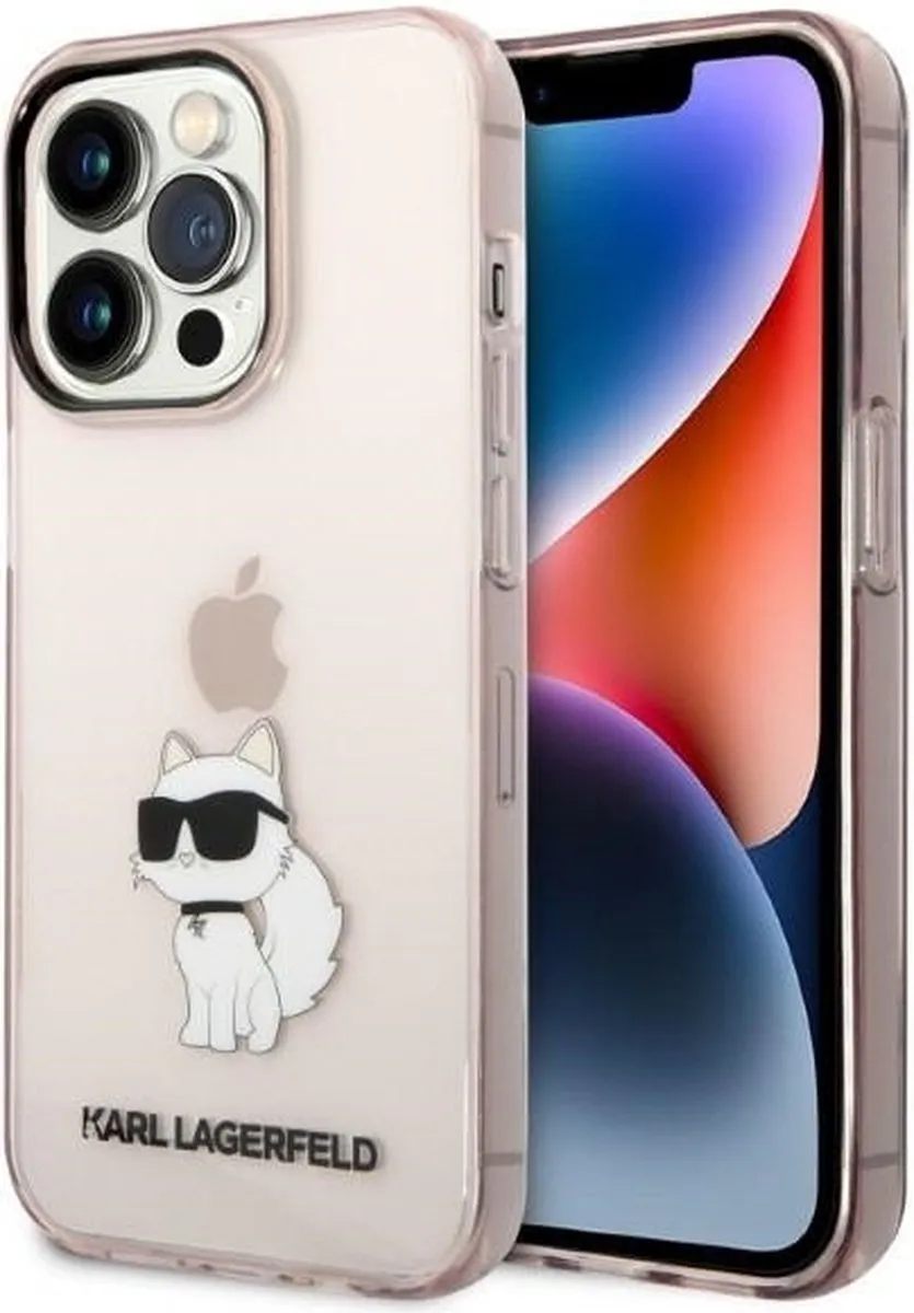 Karl Lagerfeld KLHCP14LHNCHTCP iPhone 14 Pro Hoesje - Roze
