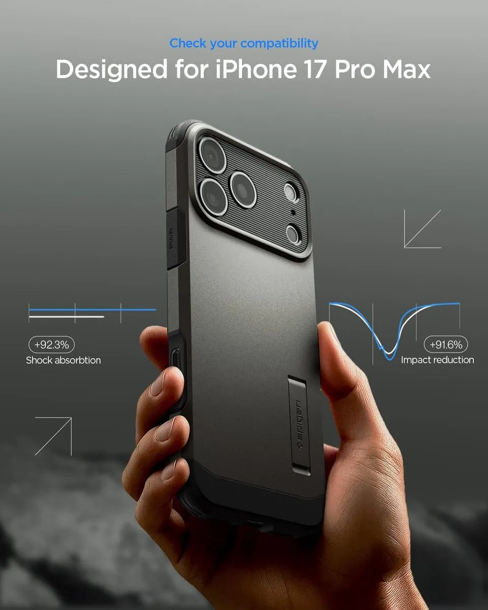 Spigen Tough Armor T iPhone 17 Pro Max Hoesje - Gunmetal