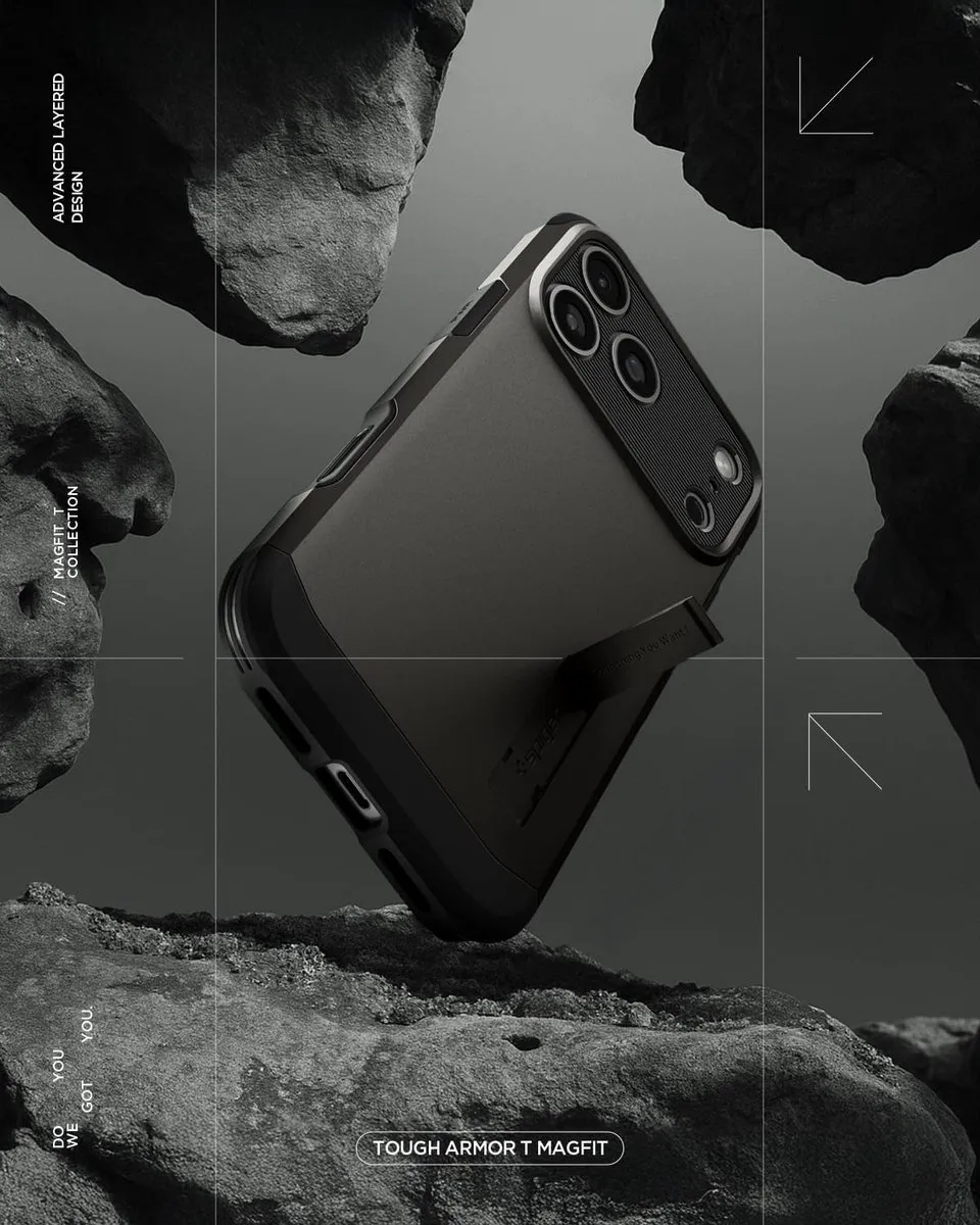 Spigen Tough Armor T iPhone 17 Pro Max Hoesje - Gunmetal