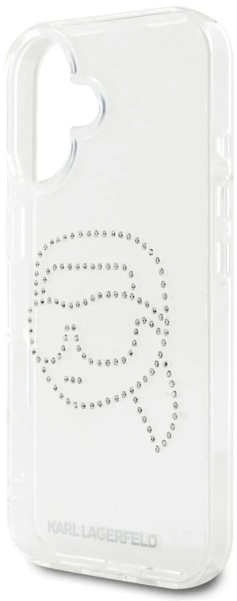 Karl Lagerfeld Case IML Strass iPhone 16 Bescherming - Transparent