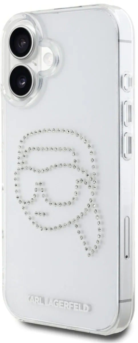 Karl Lagerfeld Case IML Strass iPhone 16 Bescherming - Transparent