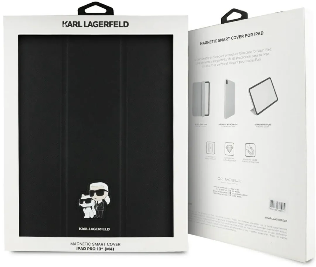 Karl Lagerfeld Hoes iPad Pro 13 2024 Magnetisch Safiano - Transparent