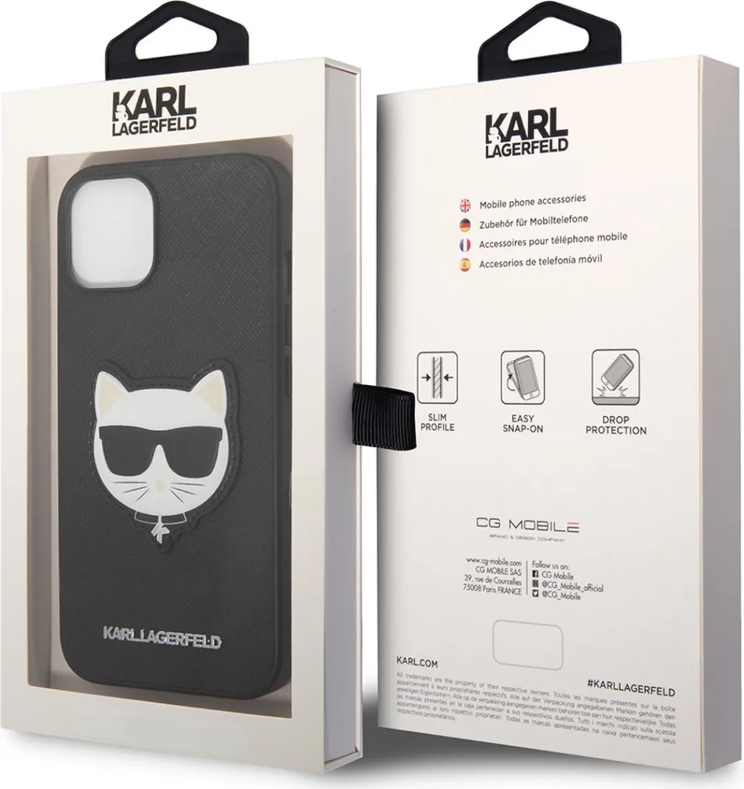 Karl Lagerfeld iPhone 14 Plus Backcase - Effen Zwart