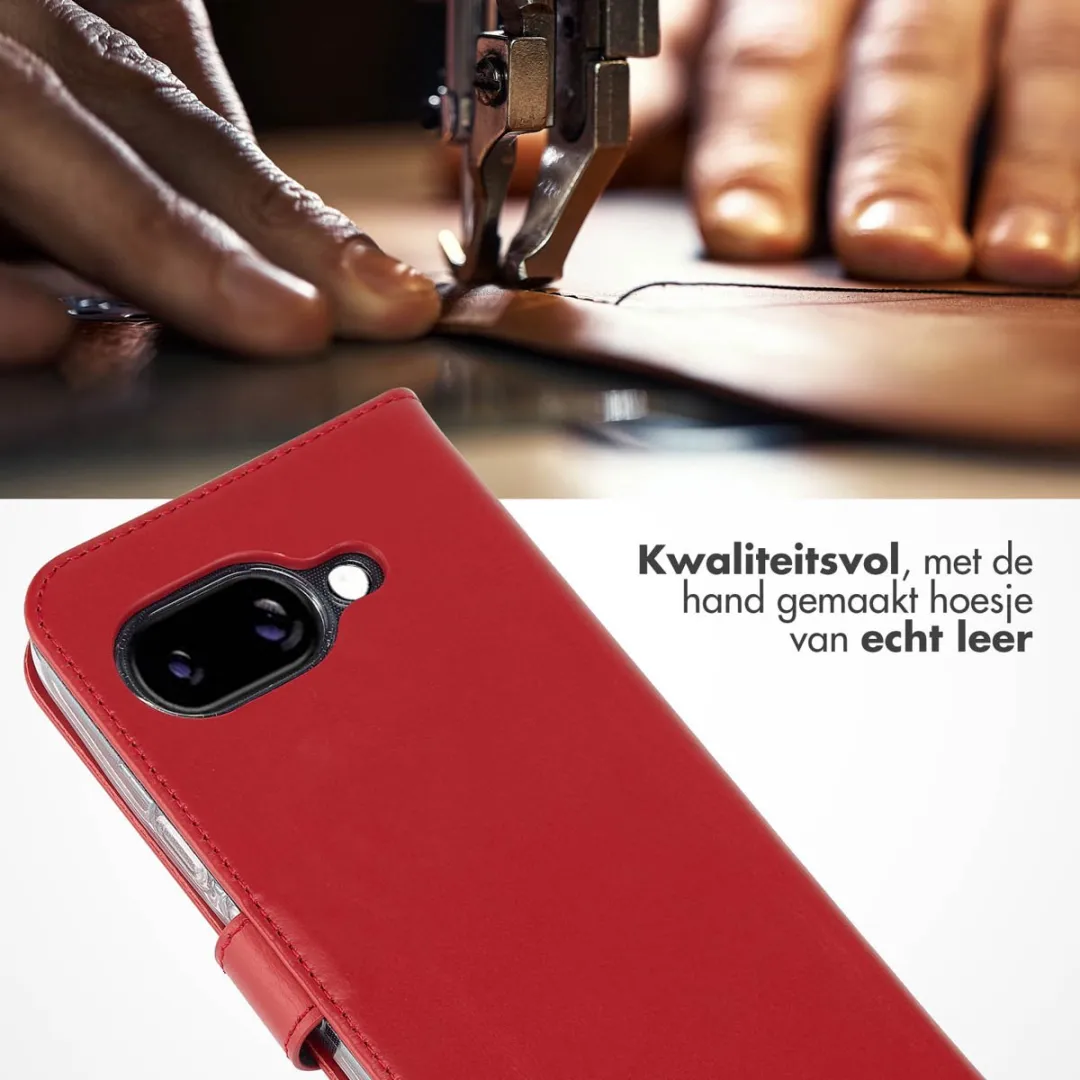 Selencia Hoesje Google Pixel 9a - Rood Lederen Bookcase