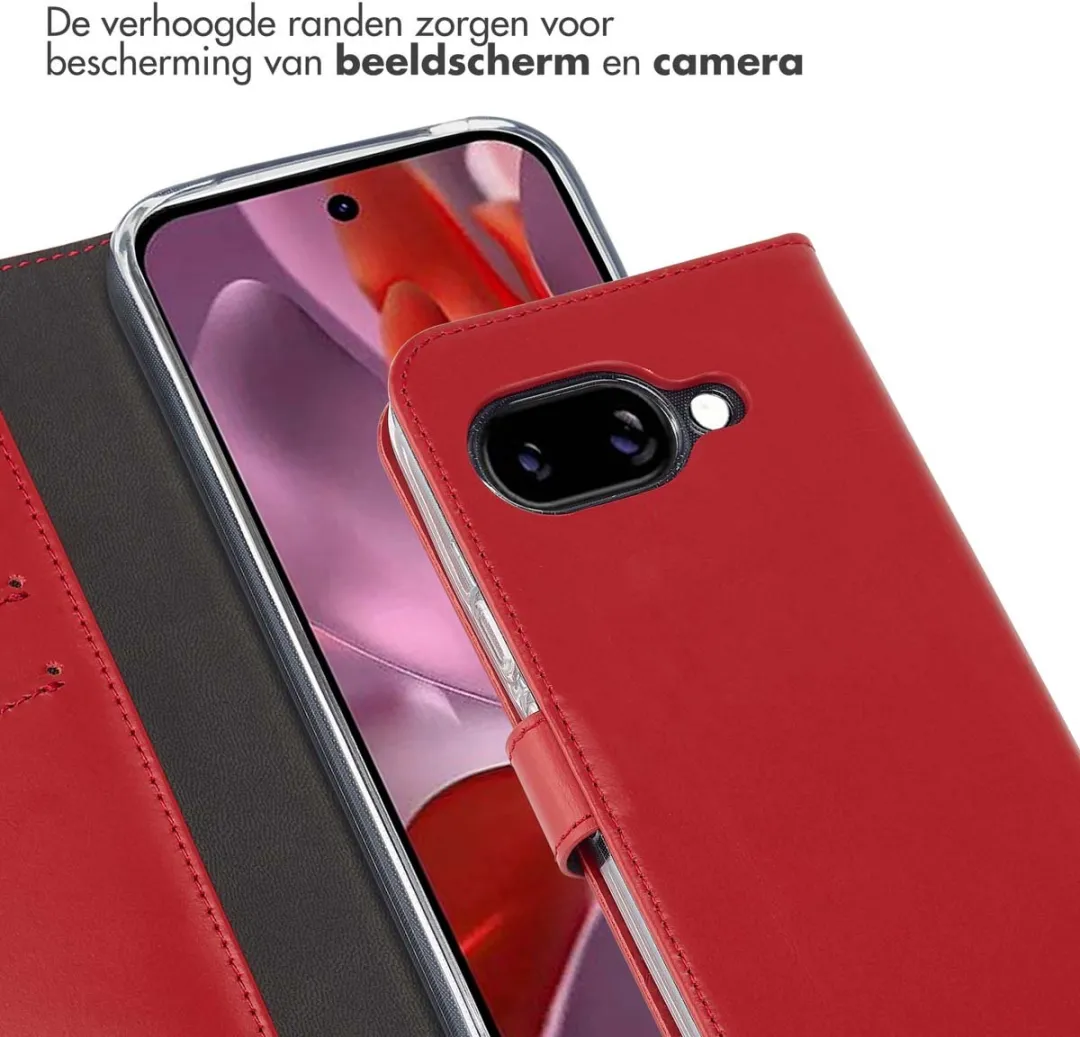 Selencia Hoesje Google Pixel 9a - Rood Lederen Bookcase