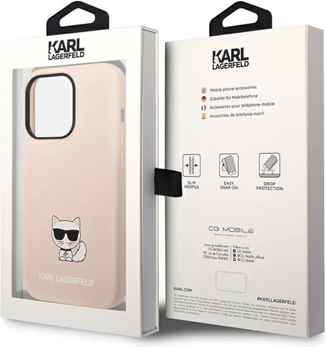 Karl Lagerfeld Choupette Siliconen iPhone 14 Pro Hoesje - Roze