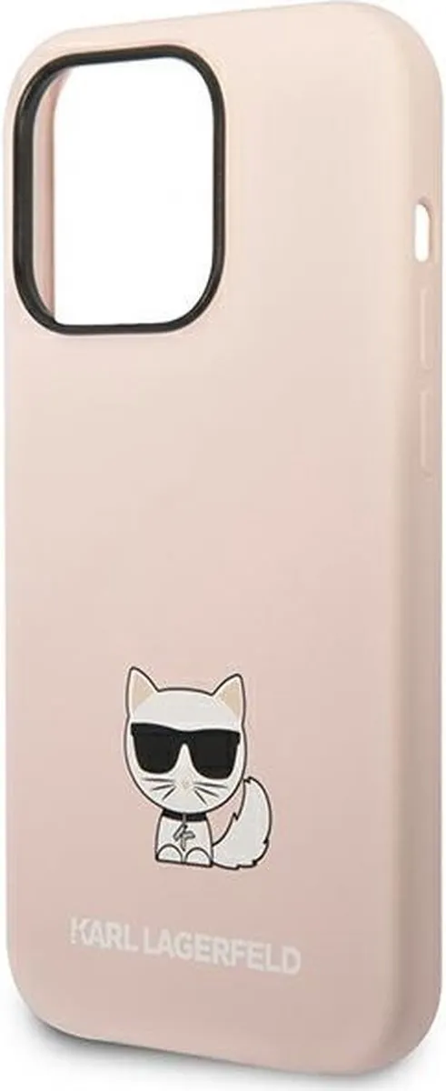 Karl Lagerfeld Choupette Siliconen iPhone 14 Pro Hoesje - Roze - afbeelding 6 van 6
