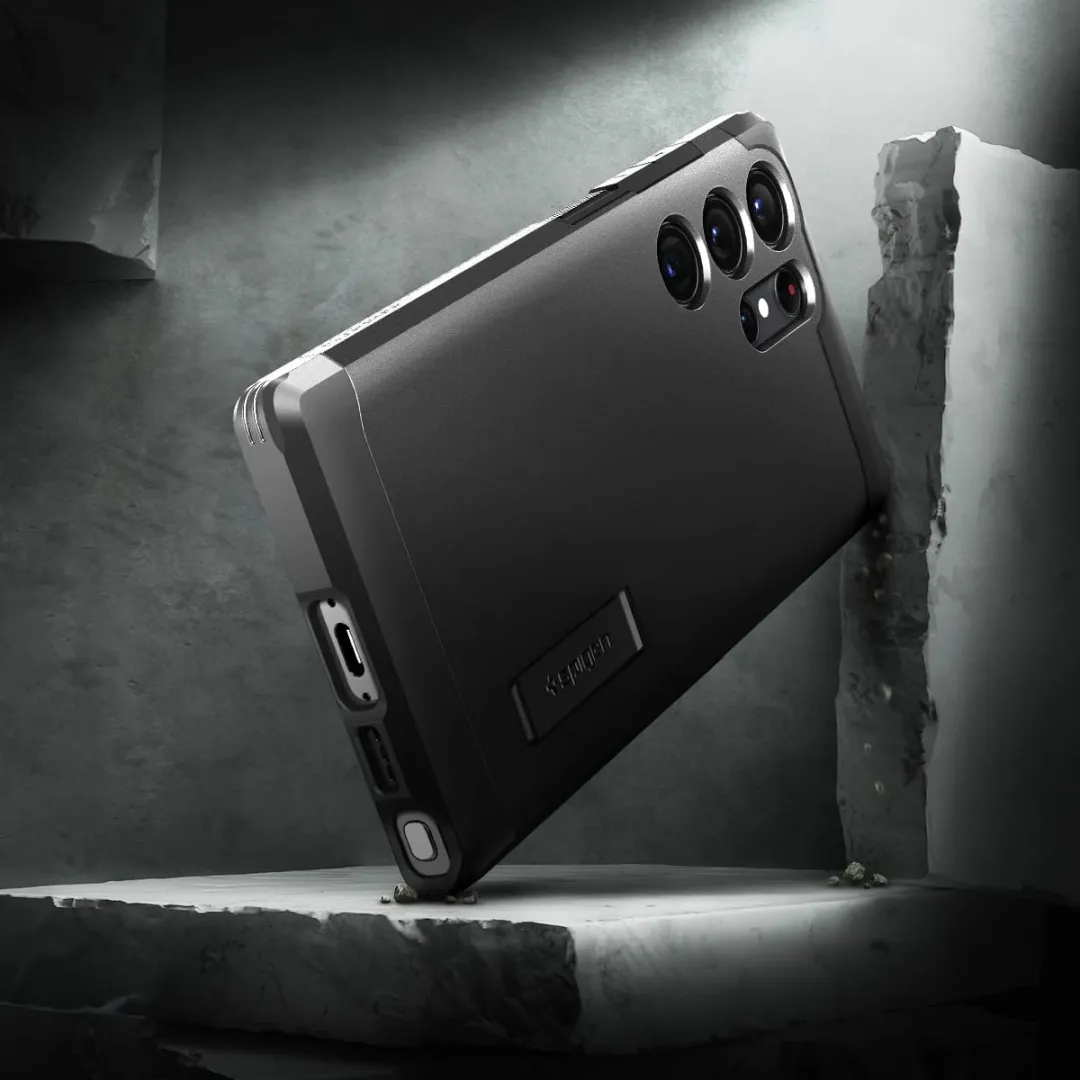 Spigen Tough Armor Hoesje - Samsung Galaxy S23 Ultra - Zwart