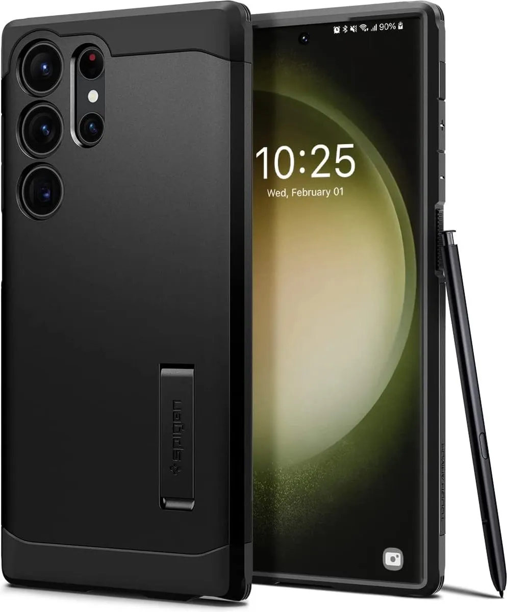 Spigen Tough Armor Hoesje - Samsung Galaxy S23 Ultra - Zwart