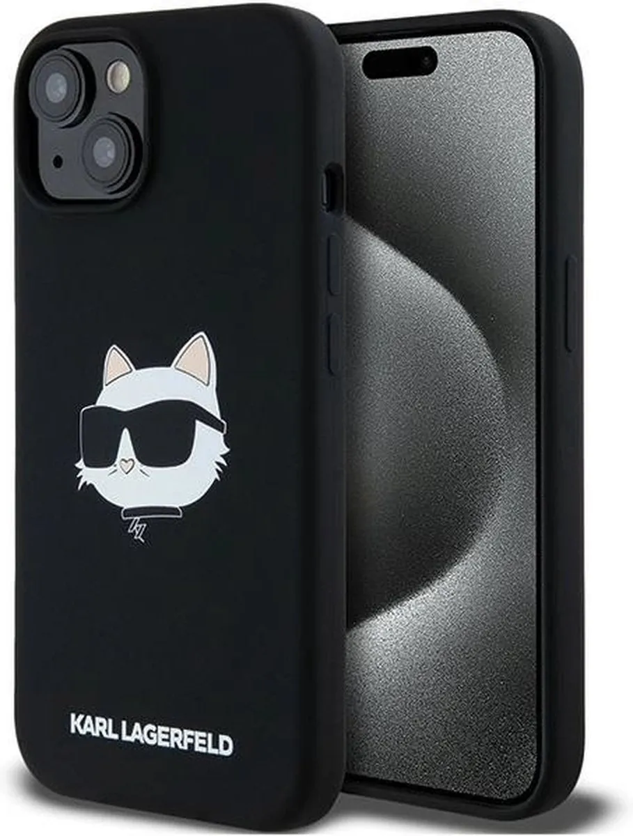 Karl Lagerfeld Choupette Head MagSafe Hoesje iPhone 15/14 Plus - Zwart - afbeelding 6 van 6