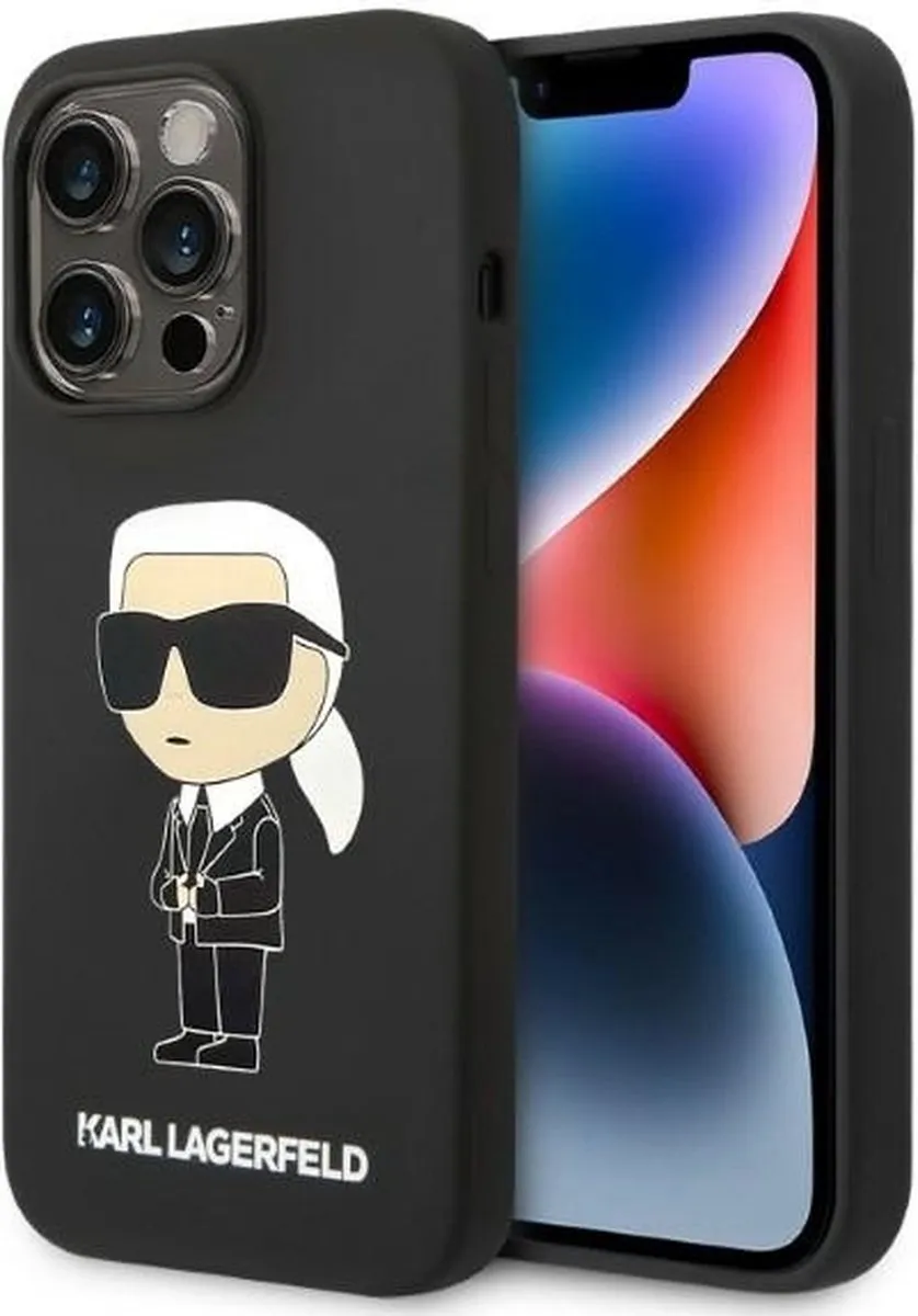 Karl Lagerfeld KLHMP14LSNIKBCK iPhone 14 Pro Hoesje - Zwart - Siliconen - MagSafe